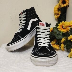 Vans Black and White High-Top Sneakers